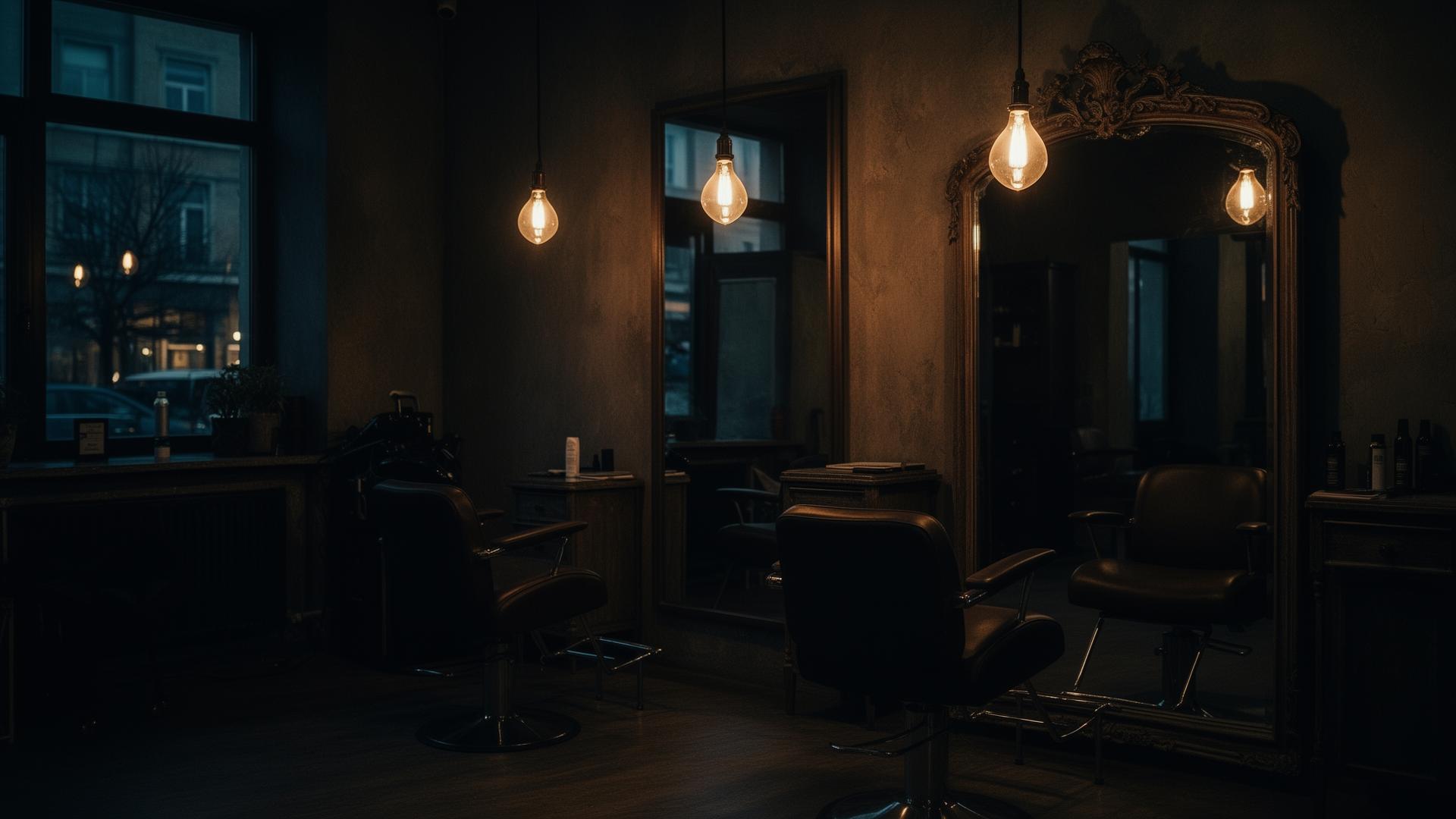 Top Class Salon interior at dusk
